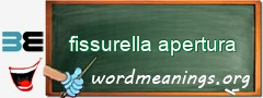 WordMeaning blackboard for fissurella apertura